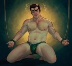  1boy avatar_legends bara black_hair bolin briefs chest_hair highres kneeling male_focus male_underwear muscular muscular_male nipples paid_reward_available pectorals rope smirk solo the_legend_of_korra thedamnthinguy thick_eyebrows thick_thighs thighs underwear 
