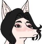  anonymous_artist anthro black_hair canid canine doomer_girl female fox hair low_res mammal meme solo 