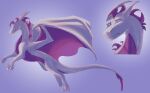  blue_eyes claws dragon feral full-length_portrait grey_body headshot_portrait hi_res horn jumping male portrait purple_body quadruped scales scalie solo spread_wings tail velgev vindur_(lcut) western_dragon wings 