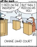  &copy; anthro black_clothing black_shirt black_topwear blue_collar canid canine canis clothing collar comic courtroom dialogue domestic_dog english_text humor mammal mark_parisi open_mouth podium red_collar shirt standing symbol text topwear url 