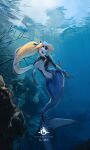  absurd_res after_transformation avian big_breasts bird breasts clothed clothing female fin hair hi_res latex latex_clothing lidigeneer_(lidigeneer) marine merfolk rubber_clothing rubber_suit shanher solo split_form tight_clothing transformation underwater water wetsuit 