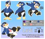  avian balls beak beanie bird blush bottomless butt claws clothed clothing embarrassed emoji feet feral flippers genitals hat headgear headwear hi_res hoodie hopping levi_(miau) looking_back male miau model_sheet penguin penis pin_(disambiguation) presenting presenting_penis semi-anthro simple_background smile soles solo tail text toe_claws topwear 