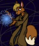  abstract_background brown_body brown_fur canid canine fox fur male mammal spellcasting tabbiewolf 