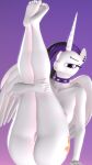  3d_(artwork) anthro anthrofied arrell_(artist) breasts butt collar collar_only digital_media_(artwork) equid equine female friendship_is_magic genitals goth hasbro hi_res horn legs_up mammal my_little_pony nude princess_celestia_(mlp) pussy solo spiked_collar spikes winged_unicorn wings 