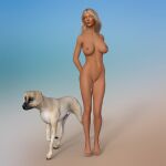  3d_(artwork) after_sex animal_genitalia animal_penis bestiality big_breasts blonde_hair blue_eyes bodily_fluids breasts canid canine canine_genitalia canine_penis canis cum cum_drip cum_on_body digital_media_(artwork) domestic_dog dripping duo female feral fur genital_fluids genitals hair hannah_palmer hi_res human jollybizz looking_away male male/female mammal mixed_breed penis skinny small_waist tanned white_body white_fur 