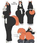  anthro anus big_breasts big_butt breasts butt canid canine duo female female_on_top fox fur hi_res huge_butt jin_(jindragowolf) male male/female mammal nun on_top orange_body orange_fur sex simple_background vaginal white_background 