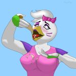  ahegao anthro avian bird blush cheese chica_(fnaf) chicken cross-eyed dairy_products eating female five_nights_at_freddy&#039;s five_nights_at_freddy&#039;s:_security_breach food galliform gallus_(genus) glamrock_chica_(fnaf) heydaysfm hi_res looking_pleasured melted_cheese messy open_mouth phasianid pizza scottgames solo steel_wool_studios tongue tongue_out 