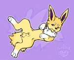  2023 animal_genitalia anus balls bedroom_eyes digital_media_(artwork) ear_piercing ear_ring eeveelution feral fur generation_1_pokemon genital_piercing genitals half-closed_eyes hi_res jolteon looking_at_viewer lorum_piercing lying lying_on_ground male multicolored_body multicolored_ears multicolored_fur narrowed_eyes neck_tuft nintendo on_back on_ground piercing pokemon pokemon_(species) presenting princefiend purple_background purple_eyes ring_piercing seductive sheath simple_background solo tail tuft two_tone_ears two_tone_tail white_body white_fur white_neck_tuft white_tail white_tuft yellow_body yellow_ears yellow_fur 