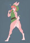  anthro butt clothing countershading digitigrade green_clothing green_tunic hat headgear headwear hi_res lagomorph leporid link_(rabbit_form) looking_at_butt looking_at_tail male mammal nintendo phrygian_cap plumsauce rabbit scut_tail short_tail solo tail the_legend_of_zelda 