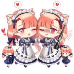  4girls ;3 ;d animal_ear_fluff animal_ears apron bags_under_eyes blue_bow blue_dress blue_footwear blue_ribbon blush blush_stickers bow bow_apron braid broken_heart brown_dress cat_ears chibi closed_mouth dress fairy_(girls&#039;_frontline) false_smile full_body girls&#039;_frontline hair_bow hair_ornament hair_ribbon hairclip heart holding holding_hands holding_missile holding_shield index_finger_raised kemonomimi_mode long_sleeves looking_at_viewer maid maid_apron maid_headdress missile multiple_girls official_art one_eye_closed orange_hair pinstripe_dress pinstripe_pattern puffy_long_sleeves puffy_sleeves ribbon saru shaded_face shield siblings simple_background slit smile spoken_heart striped striped_ribbon third-party_source transparent_background twin_braids twin_fairies_(girls&#039;_frontline) twins twintails waist_ribbon white_apron white_ribbon |_| 