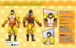  2020 abs absurd_res alexander_robert_fanghead alphamoonlight anthro armpit_hair blush body_hair boots brown_hair bulge clothed clothing english_text eye_patch eyewear footwear hair hi_res koopa male mario_bros model_sheet muscular muscular_anthro muscular_male nintendo nipples pecs pink_nipples scalie solo text yellow_body 