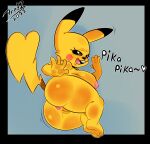  anthro anus big_butt breasts butt dredzkai female fur generation_1_pokemon genitals hi_res looking_back male mammal nintendo nipples nude open_mouth pikachu pokemon pokemon_(species) pussy simple_background smile solo tail thick_thighs yellow_body yellow_fur 