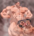  absurdres ass bara beard facial_hair highres hitenmaru huge_ass hunk mature_male muscular muscular_male non-web_source short_hair yaoi 