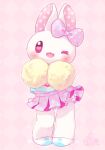  &lt;3_pupils 2018 accessory anthro blush bodily_fluids bottomwear bow_ribbon checkered_background cheerleader cheerleader_outfit clear_urine clothing cotora female footwear frilly front_view full-length_portrait genital_fluids hair_accessory hair_bow hair_ribbon holding_pom_poms lagomorph leporid looking_at_viewer mammal mimi_(cotora) miniskirt one_eye_closed open_mouth open_smile panties pattern_background peeing pink_background pink_bow pink_sclera pleated_skirt polka_dot_bow polka_dot_skirt polka_dots pom_poms portrait rabbit ribbons shoes simple_background skirt smile solo sweat sweatdrop thigh_gap underwear upskirt urine wetting wink winking_at_viewer 