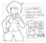  16:15 2017 alien alien_humanoid animal_humanoid belly breasts clothed clothing comic dialogue digital_drawing_(artwork) digital_media_(artwork) ditzy ellipsis english_text female fish fish_humanoid hair humanoid lewdlemage marine marine_humanoid monochrome n&#039;urs_joy navel navel_piercing nemurian open_mouth overweight overweight_female piercing sharp_teeth simple_background smile solo speech_bubble talking_to_viewer teeth text weight_gain 