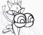  animated anthro areola big_breasts blaze_the_cat breasts clothing dipstick_tail domestic_cat dress felid feline felis female forehead_gem gloves handwear huge_breasts ineffective_clothing looking_at_viewer loop mammal markings monochrome nipples sachasketchy sega short_playtime smile solo sonic_the_hedgehog_(series) tail tail_markings 