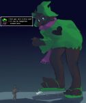  4_toes alwhiteberry anthro black_body black_fur bovid caprine clothed clothing deltarune duo eyewear feet flip_flops footwear fur glasses goat hi_res humanoid_feet macro male mammal micro plantigrade ralsei robe sandals scarf size_difference text toes undertale_(series) 