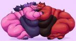  absurd_res after_transformation anthro common_hippopotamus cuddling duo embrace evan_(snevanessence) hi_res hippopotamid hug male male/male mammal morbidly_obese obese overweight snow_the_dragon_(character) touching_bellies wiishyishii 