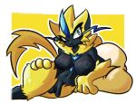  anthro black_body black_fur breasts duo fur generation_7_pokemon genitals gynomorph herm hi_res humanoid intersex interspecies legendary_pokemon nintendo patatero69 penis pokemon pokemon_(species) pokephilia yellow_body yellow_fur zeraora 