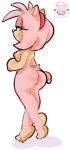  accessory amy_rose anthro barefoot breasts butt cosmicpussycat eulipotyphlan feet female fur green_eyes hair_accessory hairband hedgehog hi_res looking_back mammal nipples nude pink_body pink_fur pink_nipples sega solo sonic_the_hedgehog_(series) 