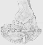  ambiguous_gender city destruction feet foot_focus hi_res landscape_dwarfing macro perenthis solo 