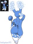  animal_humanoid anthro azumarill big_butt biofspades420 blue_body bubble butt female fusion generation_2_pokemon generation_4_pokemon hand_on_head hand_on_hip hi_res humanoid lagomorph lagomorph_humanoid leg_markings lopunny mammal mammal_humanoid markings nintendo nude pokemon pokemon_(species) pokemon_fusion pose rear_view short_stack slightly_chubby slightly_chubby_female tail thick_thighs thigh_markings wide_hips 