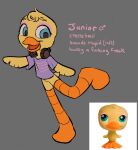  anatid anseriform anthro avian beak bird duck fan_character feathered_wings feathers hasbro head_tuft hi_res littlest_pet_shop lps_150 male membrane_(anatomy) smile solo tail_feathers toony tuft webbed_feet wings wuggy yellow_body yellow_feathers 