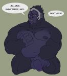  anthro ape blizzard_entertainment dark_n_swampy genitals haplorhine hi_res male mammal masturbation muscular muscular_anthro muscular_male nude nude_anthro nude_male overwatch penis pinching_own_nipple primate solo winston_(overwatch) 