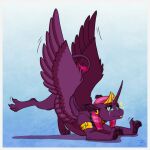  alternate_species blep blue_eyes bracelet claws crown feathered_wings feathers felid friendship_is_magic fur hasbro headdress headgear hi_res inuhoshi-to-darkpen jewelry mammal my_little_pony my_little_pony:_the_movie_(2017) mythological_sphinx mythology pawpads purple_body purple_fur solo sparkles tempest_shadow_(mlp) tiara tongue tongue_out wings 