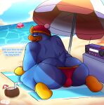  anthro beach big_butt butt chubby_male hi_res king_dedede kirby kirby_(series) male male/male murderdroid_(artist) nintendo seaside sex solo 