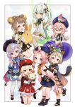  6+girls animal_ear_fluff animal_ears aqua_eyes bangs_pinned_back bead_necklace beads bell blonde_hair bow-shaped_hair brown_eyes brown_hair cabbie_hat cat_ears cat_girl cat_tail coin_hair_ornament crop_top detached_sleeves diona_(genshin_impact) dodoco_(genshin_impact) dori_(genshin_impact) dress genshin_impact gloves gradient_hair green_eyes green_hair hair_bell hair_between_eyes hair_ornament hat highres japanese_clothes jewelry jiangshi klee_(genshin_impact) leaf leaf_on_head long_hair long_sleeves looking_at_viewer low_twintails midriff multicolored_hair multicolored_tail multiple_girls nahida_(genshin_impact) necklace open_mouth pants pink_hair pointy_ears purple_eyes purple_hair purple_headwear qing_guanmao qiqi_(genshin_impact) raccoon_ears red_headwear sayu_(genshin_impact) short_hair side_ponytail smile sunglasses swing symbol-shaped_pupils tail thighhighs tinted_eyewear twintails white_dress white_hair yaoyao_(genshin_impact) yellow_eyes yu_ri_0320 yuegui_(genshin_impact) 