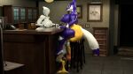  3d_(artwork) anthro cafe diaper digital_media_(artwork) dog_tags facesitting female haydee haydee_(game) hi_res male male/female sitting_on_another suicune_queen_(artist) 