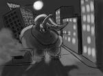  2006 anthro belly big_belly big_butt brontosaurus building_destruction butt butt_hug canid canine city clothed clothing cracked_ground dinosaur diplodocid female fox headgear hip_check huge_belly huge_butt huge_thighs hyper hyper_butt kazecat long_neck macro mammal moon navel nude obese obese_anthro obese_female on_ground overweight overweight_anthro overweight_female portia_(kazecat) reptile sauropod scalie solo tail thick_thighs wide_hips 
