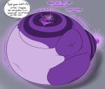  ambiguous_fluids ambiguous_gender ampharos anthro belly big_belly blueberry_inflation blush electricity expansion game_freak generation_2_pokemon hi_res huge_belly immobile inflation juice nintendo obese obese_anthro overweight overweight_anthro pokemon pokemon_(species) purple_body solo sound_effects speech_bubble text thatoneaceguy 