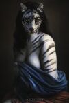  absurd_res anthro bethesda_softworks breasts detailed_background felid female hi_res khajiit mammal natural_breasts nude pantherine real renebe solo stripes the_elder_scrolls tiger white_body 