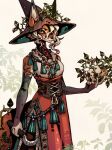  berry bone canid canine cerbera clothing female food fox fruit hat headgear headwear hi_res holding_object holding_sickle holding_skull magic_user mammal plant sickle skull solo witch witch_costume witch_hat 