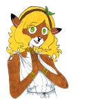  absurd_res anthro big_breasts blonde_hair breasts clothed clothing deer dress efradraws elafi_(efradraws) female graphite_(artwork) greek greek_clothing hair hi_res hooves leaf long_dress mammal model_sheet northwind_(efradraws) traditional_media_(artwork) wavy_hair 