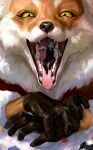  2023 absurd_res alice_the_vixen anthro anton_petrov canid canine close-up clothed clothing duo fangs female fox fur gloves handwear hi_res human hybrid lagomorph leporid looking_at_viewer macro male mammal mask micro open_mouth oveipoartist rabbit size_difference smile snow sweets teeth tiny_bunny tongue vore winter winter_coat yellow_eyes 