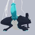  absurd_res abzollozdol abzollozdol_(character) animal_genitalia animal_penis anthro blue_body blush bodily_fluids claws cum dragon ejaculation erection fur furred_dragon genital_fluids genitals hi_res knot lineless male pawpads paws penis slit solo tail 