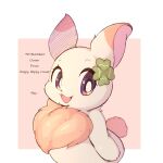  anthro clover clover_(happy_happy_clover) english_text female fur happy happy_happy_clover hi_res lagomorph leporid lightmizano mammal pink_body pink_fur purple_eyes rabbit scut_tail short_tail simple_background solo tail text white_body white_fur 