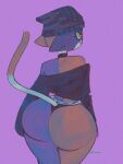  anthro beanie big_butt brown_body brown_fur butt clothed clothing domestic_cat epic_games felid feline felis female fortnite fur grey_body grey_fur hat headgear headwear hi_res looking_back mammal meow_skulls_(fortnite) multicolored_body multicolored_fur off_shoulder portrait signature solo standing thick_thighs thong three-quarter_portrait two_tone_body two_tone_fur underwear wide_hips wolftang yellow_eyes 