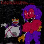  1:1 anthro areola big_breasts black_background black_hair breasts clothed clothing creativehands creepypasta dialogue duo eulipotyphlan fan_character female flashing flashing_breasts fur genitals gloves grey_areola grey_nipples hair handwear hedgehog huge_breasts human looking_at_viewer mammal navel needlem0use_(analogue_horror) nightmare_fuel nipple_outline nipples orange_clothing orange_gloves orange_handwear pink_body pink_fur presenting presenting_breasts purple_body purple_clothing purple_fur purple_sweater purple_topwear pussy raised_clothing raised_topwear red_eyes sarah_(needlemouse) sega sharp_teeth simple_background smile sonic.exe_(creepypasta) sonic_the_hedgehog sonic_the_hedgehog_(series) sweater talking_to_viewer teeth text thick_thighs topwear white_body white_skin wide_hips yellow_sclera 