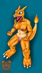  animate_inanimate anthro areola breasts charizard claws dragon female fire flaming_tail generation_1_pokemon genitals hi_res living_plushie living_sex_doll muscular muscular_female nintendo open_mouth penetrable_sex_toy pink_areola plushie plushophilia pokemon pokemon_(species) pussy sex_toy solo t3ddyb3ar tail 
