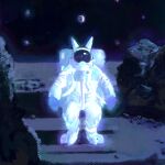  ambiguous_gender ambiguous_species anthro armor astronaut astronaut_suit chocopaws2 clothed clothing digital_media_(artwork) earth headgear helmet looking_at_viewer moon planet solo space spacesuit star 