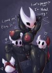  2023 absurd_res aroused arthropod azura_inalis big_breasts black_body blush bodily_fluids boob_hat bouncing_breasts breasts cape clitoris cloak clothing dialogue english_text erect_nipples genital_fluids genitals hi_res hollow_knight hornet_(hollow_knight) huge_breasts nipples nude protagonist_(hollow_knight) pussy_juice signature size_difference surprise sweat sweatdrop team_cherry text tight_highs torn_clothing vessel_(species) 