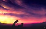  2011 ambiguous_gender canid canine cloudscape duo feral fox johis landscape mammal sky sunset 