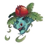  absurdres claws commentary_request fangs full_body highres ivysaur korean_commentary leaf no_humans open_mouth pokemon pokemon_(creature) raid_(donghyeok) red_eyes simple_background solo tongue white_background 