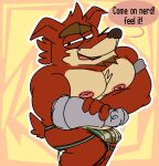  activision anthro clothing crash_bandicoot_(series) crunch_bandicoot erection fur inked-waffle male nipples sketch solo text thong underwear 