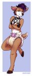  anthro bodily_fluids clothed clothing crossed_arms deer diaper diaper_use facial_piercing female genital_fluids goth hi_res mammal nose_piercing nose_ring omopaws peeing piercing ring_piercing solo urine wearing_diaper wetting 