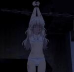  1girl anime_screencap arm_over_head armpit_focus armpits arms_up bdsm beaten bondage bound bound_arms bra breasts charlotte_(anime) hanged hanging kidnapped lingerie long_hair navel non-web_source panties presenting_armpit restrained rope shibari sleeveless tied_up_(nonsexual) tomori_nao underwear underwear_only white_panties 